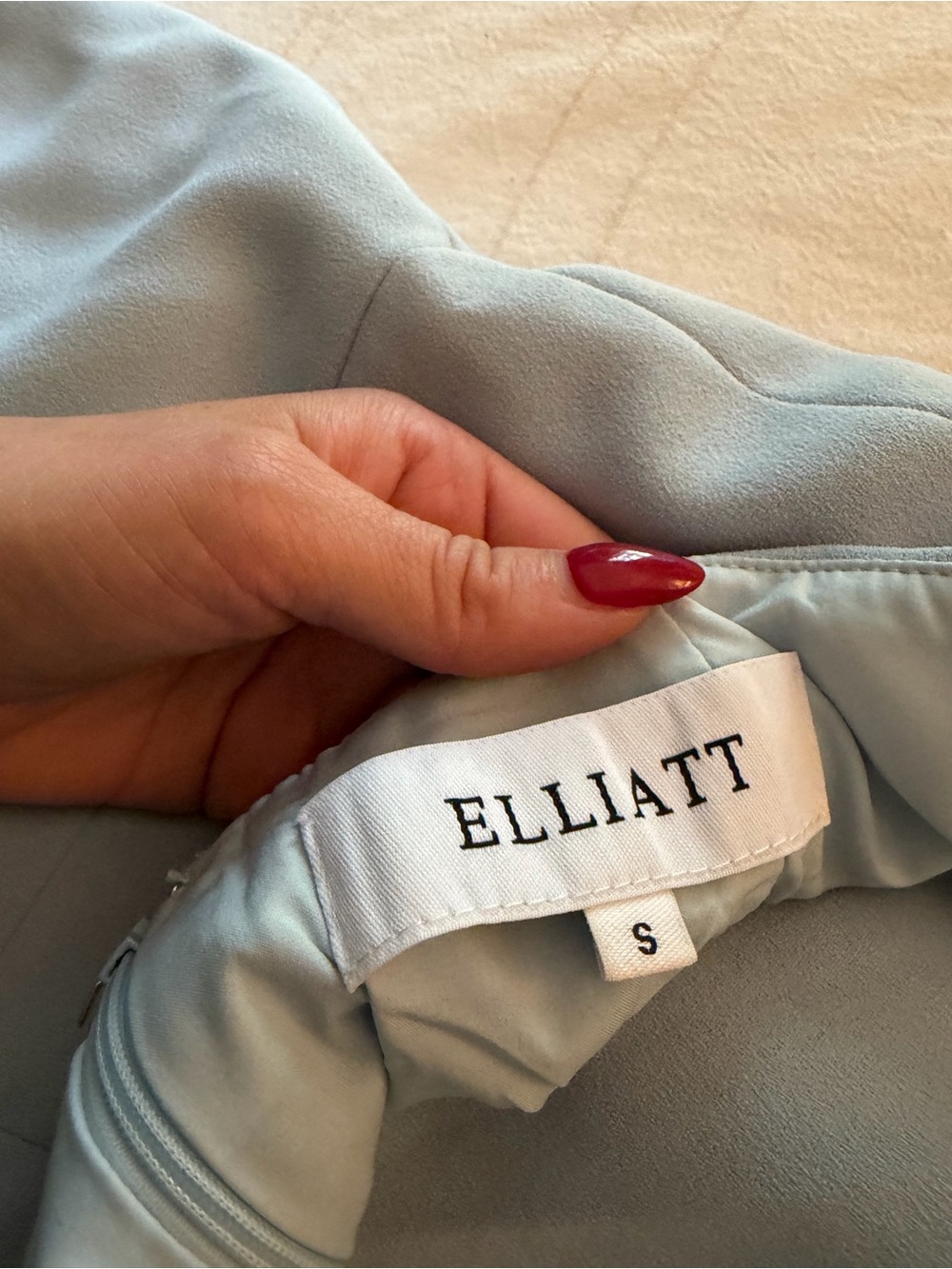 Elliatt Sky-Blue High Neck Mini Dress with Side Tie - Picture 6 of 6